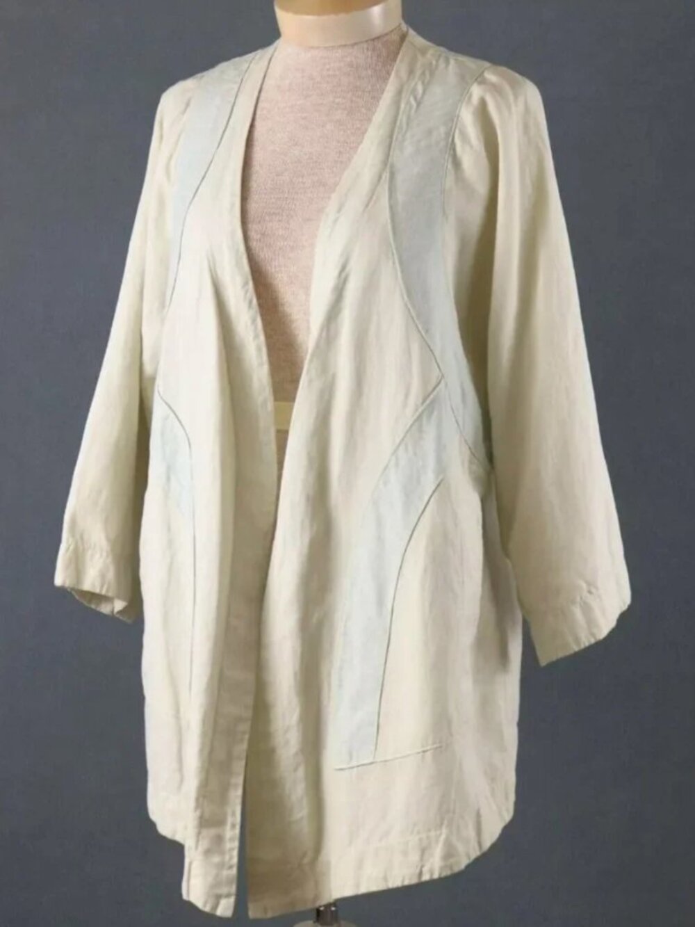 Prairie Underground S Ivory Open Quilted Cotton Hemp Lagenlook
